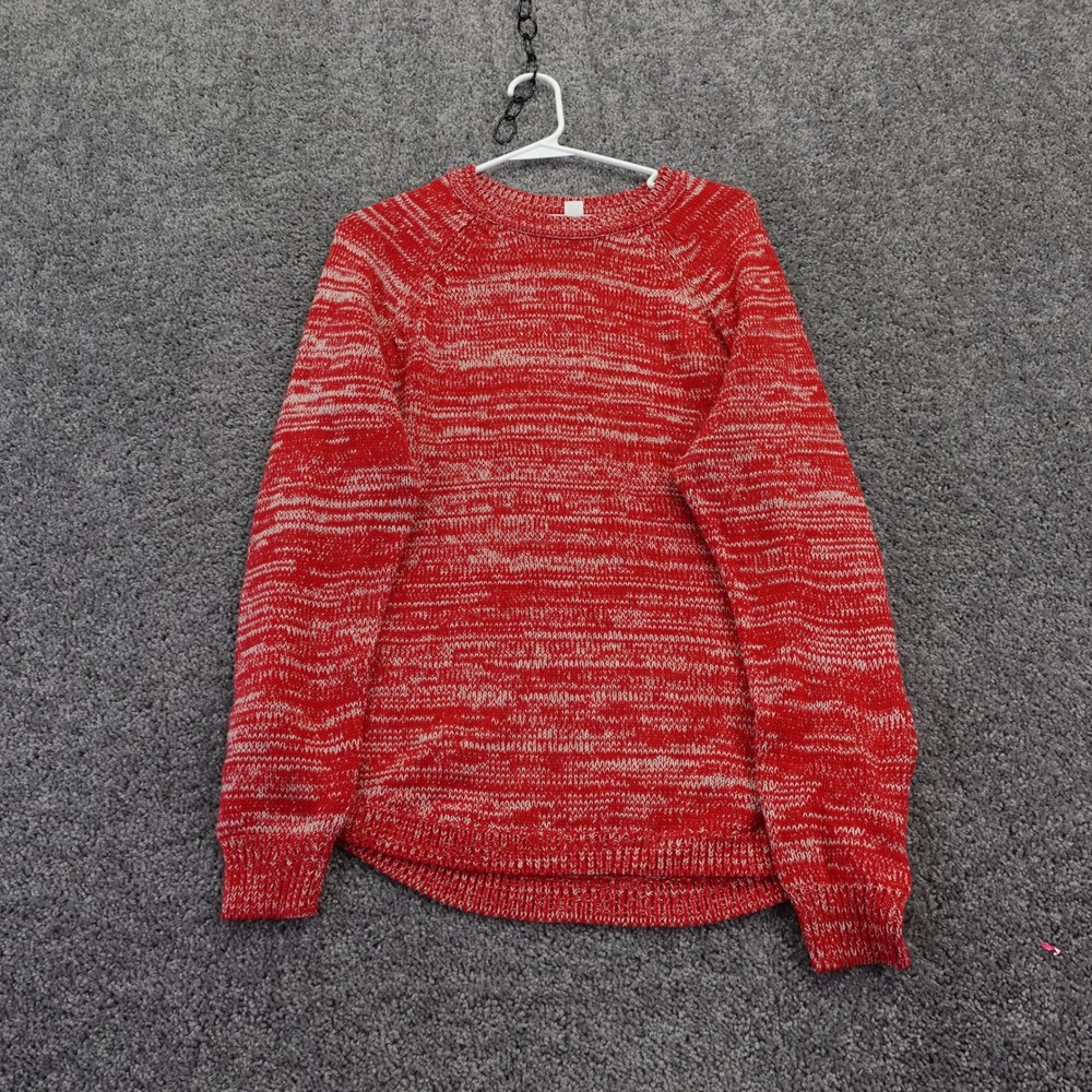 Joe Fresh Sweater Womens Large Red Marl Knit Raglan Long Sleeve Cotton Pullover